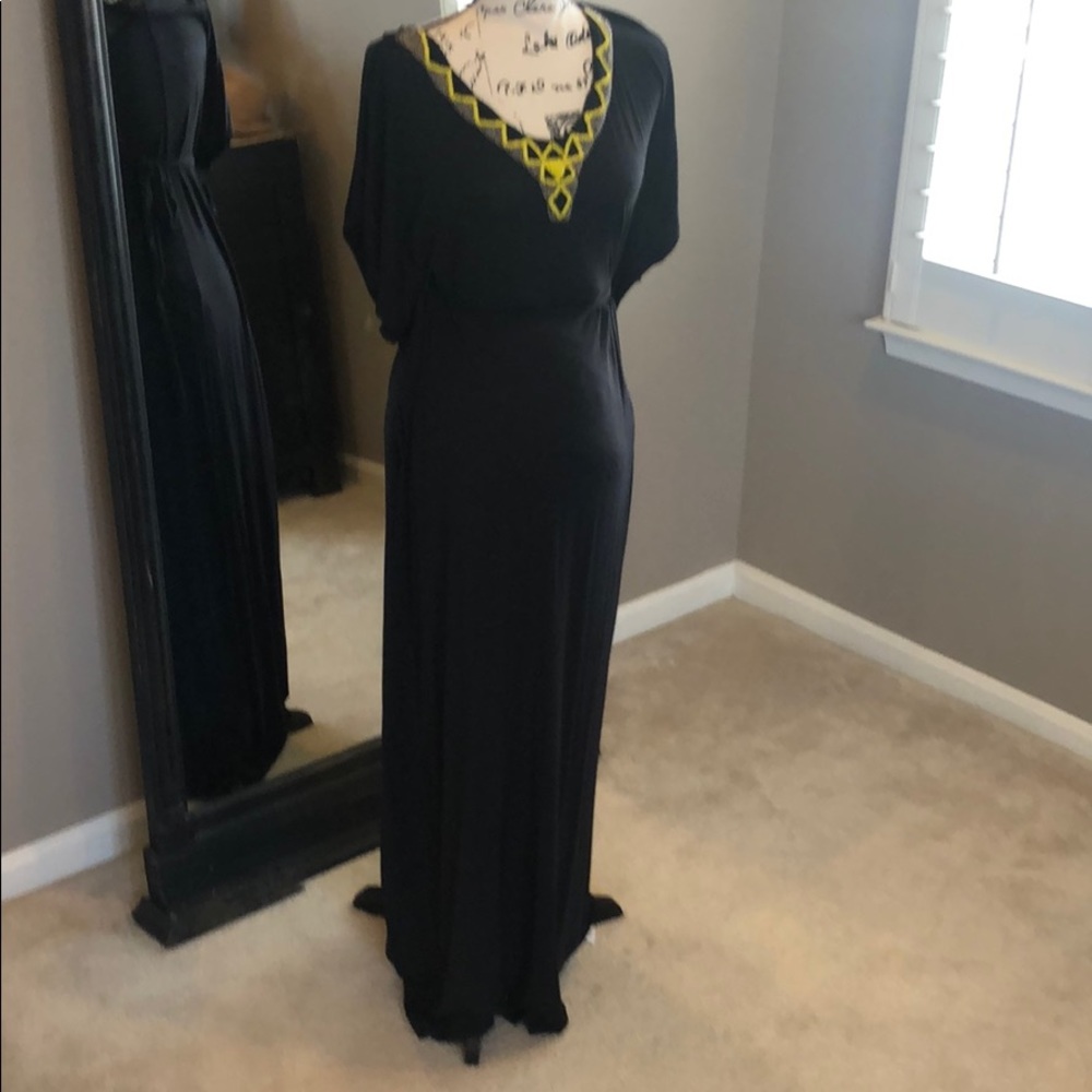 Lavish by Heidi Klum Maternity Beaded Black Maxi